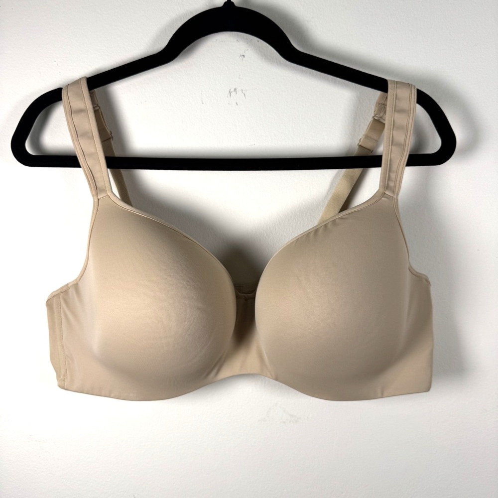 Cacique Beige Bra 44C Smooth Lightly Lined Balconette Wireless